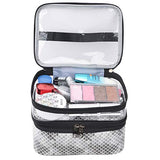 MKPCW Makeup Bags Double layer Travel Cosmetic Cases Make up Organizer Toiletry Bags (Colorful fish scales)