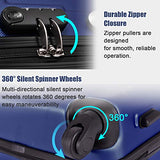 Goplus 3Pcs Luggage Set, Hardside Travel Rolling Suitcase, 20/24/28 Rolling Luggage Upright, Hardshell Spinner Luggage Set with Telescoping Handle, Coded Lock Travel Trolley Case (Dark Blue)