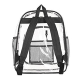 Bagail Clear See Through Backpack Heavy Duty Transparent Daypack Student School Bookback (black)