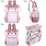 Gonex Heavy Duty Clear Backpack with Cosmetic Bag, Transparent Backpack Fits 15.6 inch Laptop for