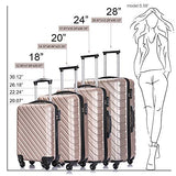 4 PCS Luggage Sets with Spinner Wheels,Carry On Suitcase,Luggage Hardshell Travel Luggage Sets (Champagne)