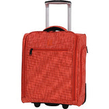 It Luggage 17.1" Stitched Squares 2 Wheel Lightweight Underseat Tote, Orange