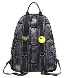 Saierlong Women'S And Girl'S Denim Hiking Daypacks Jeans Satchel Travel Backpack (Black)