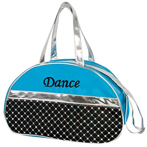 Half Moon Bag Sequined With Silver Metallic Trim And Embroidered Dance Duffel Bag
