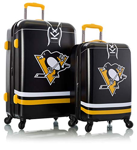 Heys America NHL Officially Licensed Wheeled Luggage (Pittsburg Penguins, 2PC Set (21/26-Inch))