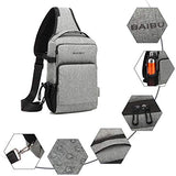 Mens Sling Bag Backpack Shoulder Sports Chest Crossbody Bag Lightweight Daypack with Charging