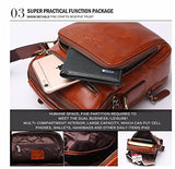 Bison Denim Stylish Soft Leather Bags For Men, Sling Pack Backpacks,Crossbody Multipurpose