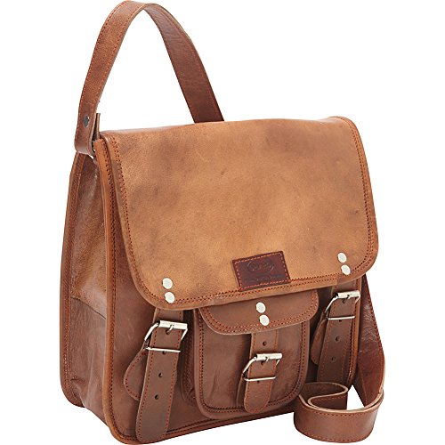 Genuine Leather Light Brown Cross Body Messenger Bag