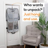 Prottoni 44-Inch Suit Carrier For Travel - Garment Suitcase With Toiletry Bag (Black + Clear Toiletry Bag, 44")