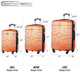 3 Piece Luggage Set Durable Lightweight Hard Case Spinner Suitecase Lug3 Ly09 Orange