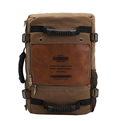 ABage Men's Vintage Shoulder Bag Canvas Crossbody Travel Laptop Daypack Backpack, Khaki