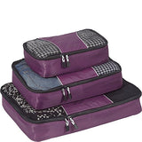 eBags Packing Cubes for Travel - 3pc Set - (Eggplant)