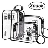 3pcs TSA-Approved Clear Travel Toiletry Bag With Handle Strap, ANRUI Airline Kit 3-1-1 Clear