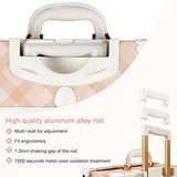 Unitravel Vintage Luggage Grid PU Leather Retro Suitcase Spinner Wheels Women