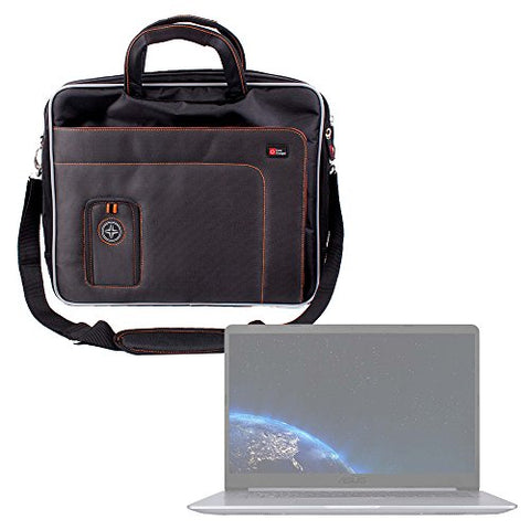 DURAGADGET Black and Orange Padded Carry Bag/Case with Removable Shoulder Strap for The Asus