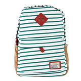 Damara Womens Suede Yoked Striped Canvas Backpack,Green