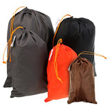 MonkeyJack 5 Pieces/ Set Drawstring Camping Travel Stuff Sack Reusable Durable Luggage Clothes