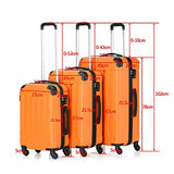 SSLine 3 Piece Luggage Sets Hardshell Spinner Luggages Swivel Wheels Suitcase Portable Rolling Trolley Case - 20" 24" 28" Spinner Suitcases Orange