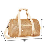 Bixbee Small Kids Duffle Bag, Dance Bag & Travel Bag for Sports, Gymnastics and Ballet with Zipper, Pockets, and Flake-Resistant Glitter Design - Dance Bag for Girls & Boys in Sparkalicious Gold