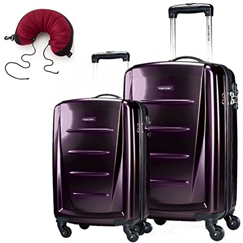 Samsonite Winfield 2 Fashion 2 Piece Set Spinner 20 and 24 With Travel Pillow (One Size, Purple)