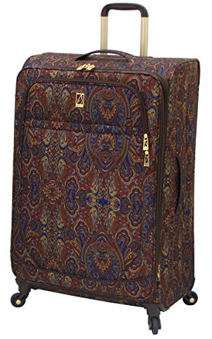London Fog Soho 29 Inch Expandable Spinner, Brown Paisley, One Size