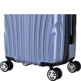 Olympia Usa Vortex 24" Expandable Hardside Checked Spinner Luggage (Icy Blue)