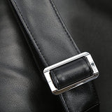 Polare Men'S Real Soft Napa Leather 17.3'' Briefcase Laptop Business Bag Black