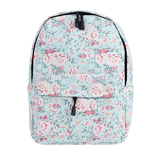 Damara Womens Allover Zipper Utility Expandable Canvas Backpack,Light Green