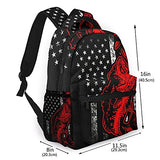 DAOPUDA Leisure Backpack For Women Men Kids Travel Backpack Purse,Fishing Lure Bass Fish And American Usa Flag Design