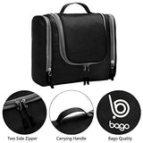 Bago Hanging Toiletry Bag For Men & Women - Toiletries Travel Organizer (Black)