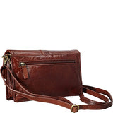 Mancini Leather Goods Buffalo Leather Unisex Bag with Front Organizer (Brown)