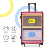 Luggage Sets, SHOWKOO 3 Piece Polycarbonate Durable Hardshell & Lightweight Suitcase Double Wheels TSA Lock City Fashion Red Wine 20in24in28in