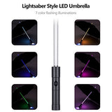 LED Umbrella - Lightsaber Laser Sword Light up Umbrella with 7 Color Changing On the Shaft/Built in Torch at Bottom by Bestkee (Black)