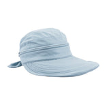 Womens 2in1 Wide Brim Summer Folding Anti-UV Golf Tennis Sun Visor Cap Beach Hat,Blue,One Size