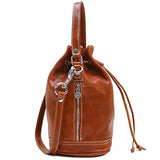 Leather Bag Floto Ciabatta Satchel Bucket Bag