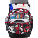 Fuel Terra Sport Spacious School Backpack with Front Bungee, Red Geo