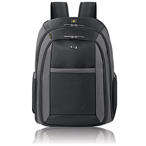 Solo Metropolitan 16" Laptop Backpack With Removable Sleeve, Black/Grey