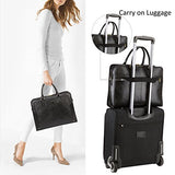 Banuce Full Grains Leather Briefcase Women Messenger Satchel Bag 14 Laptop Black