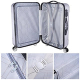 Aw 3 Piece Luggage Set 20" 24" 28" Silver Rolling Travel Case Lockable Abs Suitcase Trip
