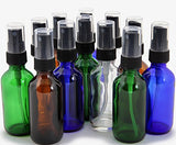 Vivaplex, 12, Assorted Colors, 2 oz Glass Bottles, with Black Fine Mist Sprayers