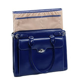 McKlein, W Series, Winnetka, Top Grain Cowhide Leather, 15" Leather Ladies' Laptop Briefcase, Navy (94837)