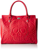 Loungefly Lattice Skull Tote, Red