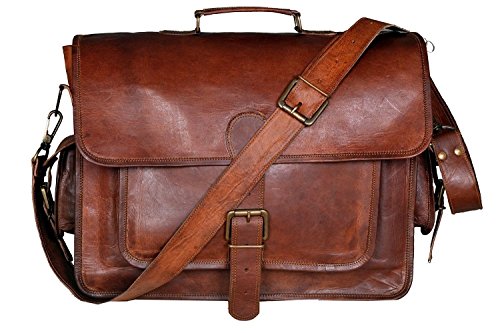 Cuero 16 Inch Retro Buffalo Hunter Leather Laptop Messenger Bag Office Briefcase College Bag