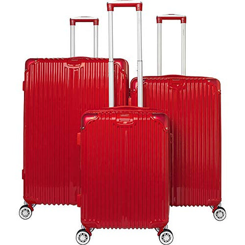 Gabbiano The Macan 3 Piece Expandable Hardside Spinner Luggage Set (Red)