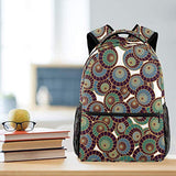 LORVIES Japanese Cute Round Pattern Lightweight School Classic Backpack Travel Rucksack for Girls Women Kids Teens