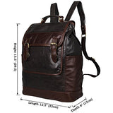 Genuine Leather Laptop Backpack Travel Rucksack Daypack Luggage For Men Women Dark Gray