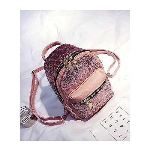 Spring Park Fashion Faux Leather Mini Backpack Girls Double Strap Shoulder Bag Purse, Girl's, Size: One size, Pink