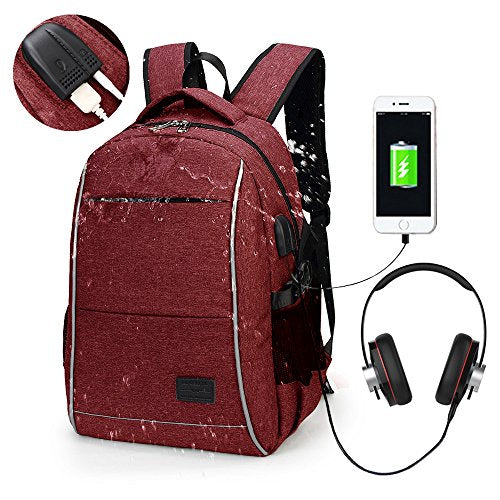 Laptop Backpack, WInblo 15.6 Inch College Backpack with USB Charging Port & Headphone Interface