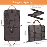 Carry On Garment Bag for Business Travel S-ZONE Canvas Leather Men Suit Cover