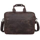 S-Zone Crazy Horse Leather Shoulder Briefcase For 16 Inch Laptop Bag